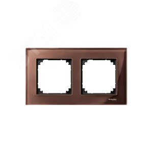 Рамка 2 поста стеклянная махагон (MTN4020-3215) - фото 5