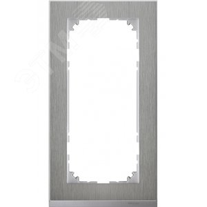 M-Pure Decor Рамка 2 поста без перегородки сталь/алюминий - фото 2