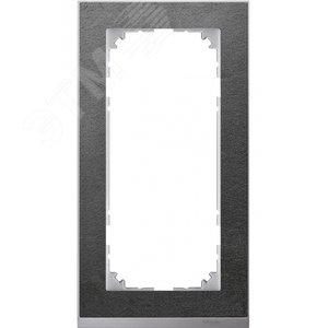 M-Pure Decor 2-постовая рамка без перегородки сланец/цвет алюминия - фото 3