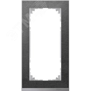 M-Pure Decor 2-постовая рамка без перегородки сланец/цвет алюминия - фото 4