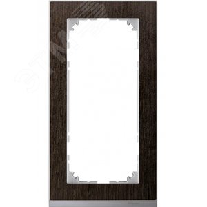 M-Pure Decor 2-постовая рамка без перегородки венге/цвет алюминия - фото 3