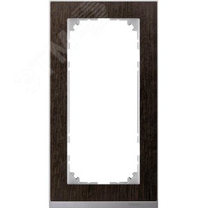 M-Pure Decor 2-постовая рамка без перегородки венге/цвет алюминия - фото 5