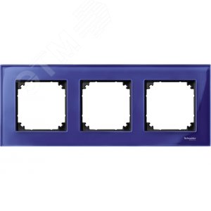 Рамка 3 поста стеклянная сапфир 2