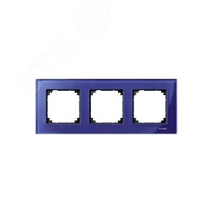 Рамка 3 поста стеклянная сапфир 6