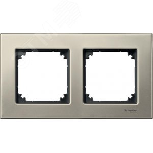 Рамка 2 поста металлическая титан (MTN403205) - Schneider Electric