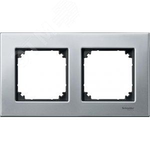 Рамка 2 поста металл платиновое серебро (MTN403260)
