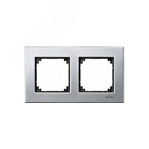 Рамка 2 поста металл платиновое серебро (MTN403260) 5
