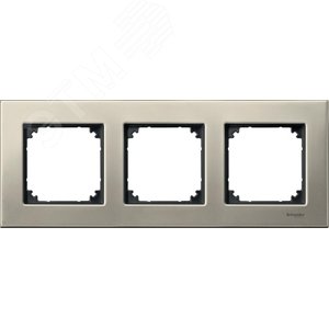 Рамка 3 поста металлическая титан (MTN403305) 2