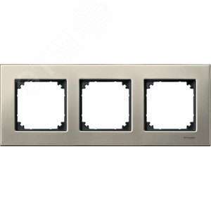 Рамка 3 поста металлическая титан (MTN403305) 3