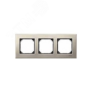 Рамка 3 поста металлическая титан (MTN403305) 4