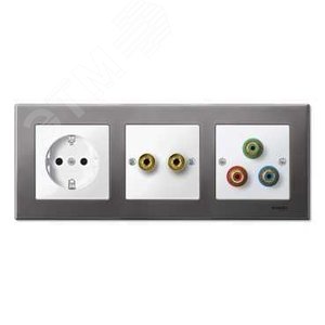 Рамка 3 поста металлическая серый родий (MTN403314) 7