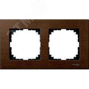 Рамка 2 поста деревянная орех (MTN4052-3473) - фото 2