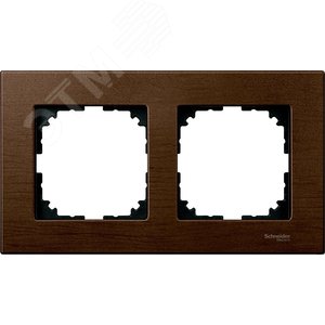 Рамка 2 поста деревянная орех (MTN4052-3473) - фото 3