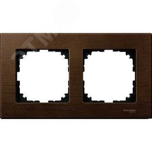 Рамка 2 поста деревянная орех (MTN4052-3473) - фото 4