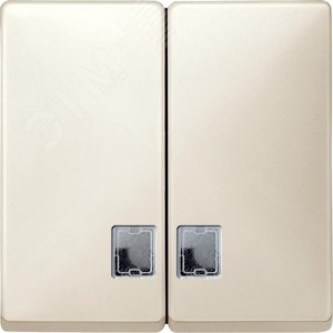 Клавиша для двухклавишного выключателя с окошком для светоиндикатора бежевый (MTN413544) 2