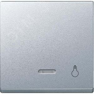 Клавиша с окошком для светоиндикатора СВЕТ алюминий 3