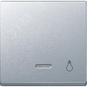 Клавиша с окошком для светоиндикатора СВЕТ алюминий 4