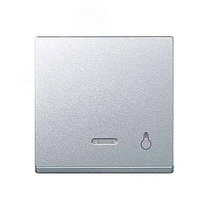 Клавиша с окошком для светоиндикатора СВЕТ алюминий 7