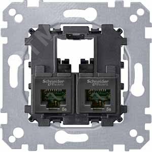 Коннектор 2xRJ45 CAT5E UTP Merten (MTN4575-0002) - фото 2