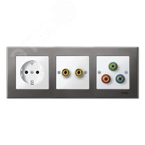 Рамка 3 поста металлическая серый родий (MTN403314) 5