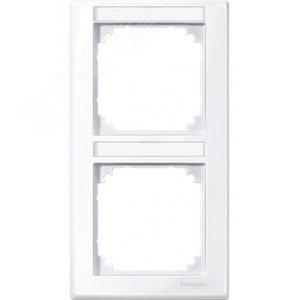 Рамка 2 поста с полем для надписи M-SMART вертикальная белый (MTN470225) 2