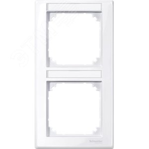 Рамка 2 поста с полем для надписи M-SMART вертикальная белый (MTN470225) 5