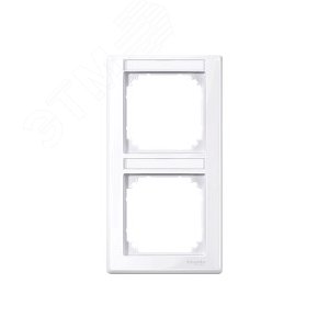 Рамка 2 поста с полем для надписи M-SMART вертикальная белый (MTN470225) 6