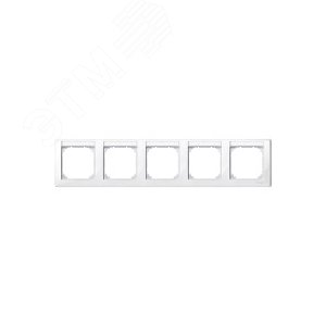 Рамка 5 постов с полем для надписи M-SMART горизонтальная белый (MTN471519) 6