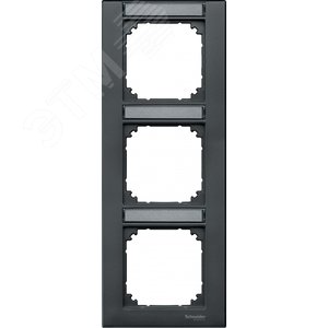Рамка 3 поста с полем для надписи M-PLAN вертикальная антрацит (MTN476314) - фото 3
