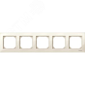 Рамка 5 поста M-PLAN блестящий бежевый (MTN515544) 3