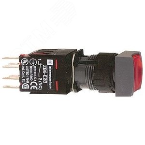 КНОПКА 16ММ 12-24В КРАСНАЯ КВ. С ПОДСВ. XB6CW4B5B | XB6CW4B5B | Schneider Electric 3