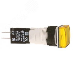 СИГН. ЛАМПА 16ММ 12-24В ЖЕЛТАЯ КВАДРАТНАЯ С ПОДСВЕТКОЙ | XB6CV5BB | Schneider Electric 3