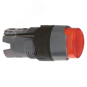 Кнопка круглая удлиненная с подсветкой красная 3