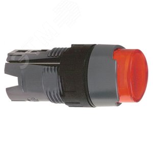 Кнопка круглая удлиненная с подсветкой красная 4