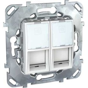 Unica Белый Розетка комп(RJ45) 2-ая кат.6 с полем для надписи | MGU5.2424.18ZD | Schneider Electric - фото 4