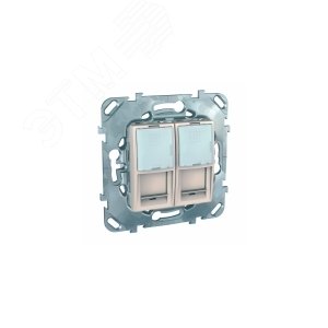 UNICA Розетка компьютерная 2хRJ45 в рамку бежевый 7