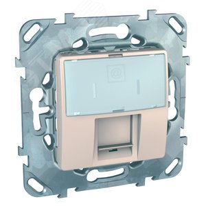 Unica Бежевый Розетка комп(RJ45) 1-ая кат.6 с полем для надписи | MGU5.425.25ZD | Schneider Electric - фото 3