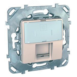Unica Бежевый Розетка комп(RJ45) 1-ая кат.6 с полем для надписи | MGU5.425.25ZD | Schneider Electric - фото 4