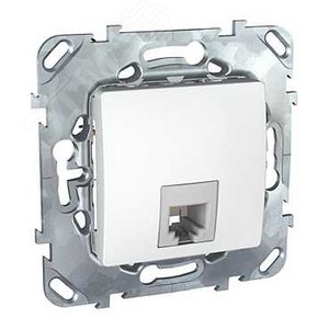 UNICA Розетка телефонная 1хRJ11 в рамку белая 4 контакта (MGU5.492.18ZD) - фото 2