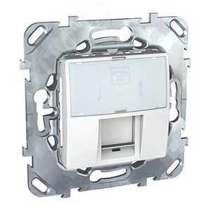 Unica Белый Розетка ТЛФ(RJ12) 1-ая 6 контактов с полем для надписи | MGU5.493.18ZD | Schneider Electric - фото 4