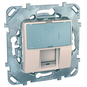 Unica Бежевый Розетка ТЛФ(RJ12) 1-ая 6 контактов с полем для надписи | MGU5.493.25ZD | Schneider Electric - фото 5