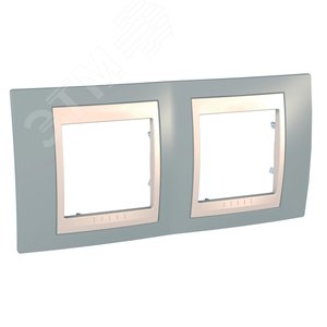 Unica Хамелеон Серый/Бежевый Рамка 2-ая горизонтальная | MGU6.004.565 | Schneider Electric - фото 3