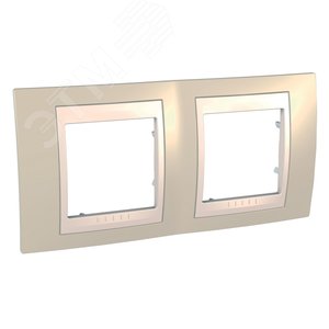 UNICA-Хамелеон Рамка 2 поста песчаный/бежевая (MGU6.004.567) 2