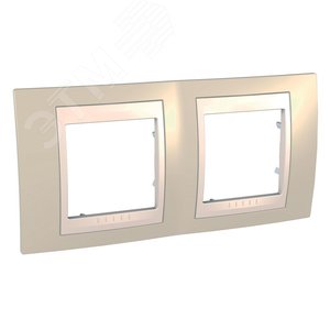 UNICA-Хамелеон Рамка 2 поста песчаный/бежевая (MGU6.004.567) 3