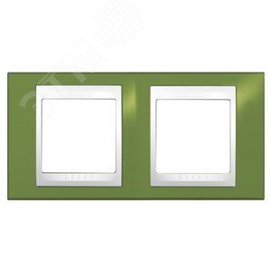 Unica Хамелеон Фисташковый/Белый Рамка 2-ая горизонтальная | MGU6.004.866 | Schneider Electric - фото 3