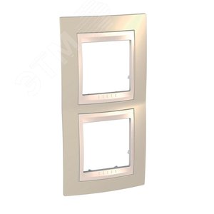 Unica Хамелеон Песчаный/Бежевый Рамка 2-ая вертикальная | MGU6.004V.567 | Schneider Electric - фото 4