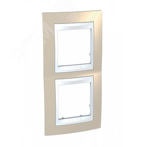 Unica Хамелеон Песчаный/Белый Рамка 2-ая вертикальная | MGU6.004V.867 | Schneider Electric - фото 3