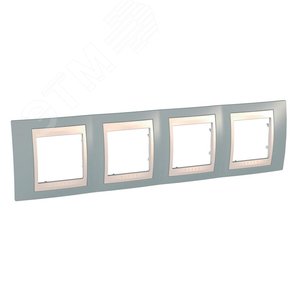 Unica Хамелеон Серый/Бежевый Рамка 4-ая горизонтальная | MGU6.008.565 | Schneider Electric - фото 4