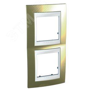 Unica Хамелеон Золото/Белый Рамка 2-ая вертикальная | MGU66.004V.804 | Schneider Electric - фото 4