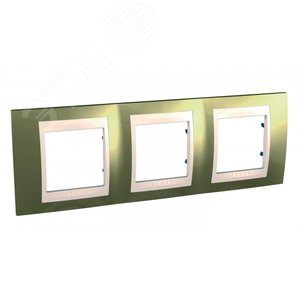 Unica Хамелеон Золото/Бежевый Рамка 3-ая горизонтальная | MGU66.006.504 | Schneider Electric - фото 2